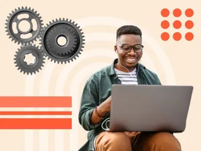 man looking at content performance